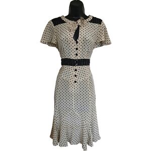 ☆Nanette Lepore Black and Cream Polka Dot Dress☆